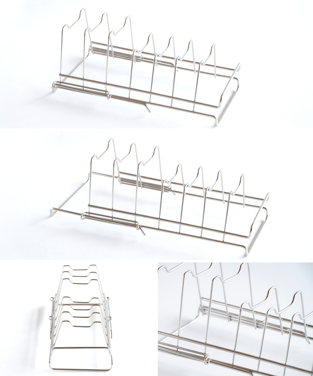 ビーワーススタイル すっきり暮らす ディッシュラック ( 水切り 伸縮 ラック 皿立て 水切りトレー 水切りかご ステンレス 日本製 燕三条 食洗機対応 お皿 7枚 まな板 まな板スタンド コンパクト おしゃれ )