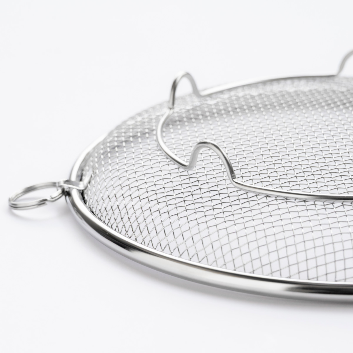 ビーワーススタイル すっきり暮らす盆ざる 22cm 持ち上げフック付き 食洗機対応 ( 盆ざる ざる 水切りザル 丸ザル 浅型 22センチ 盛り付け 水切り 湯切り 油切り 料理 下ごしらえ ステンレス 持ち手付き ステンレス製 日本製 )