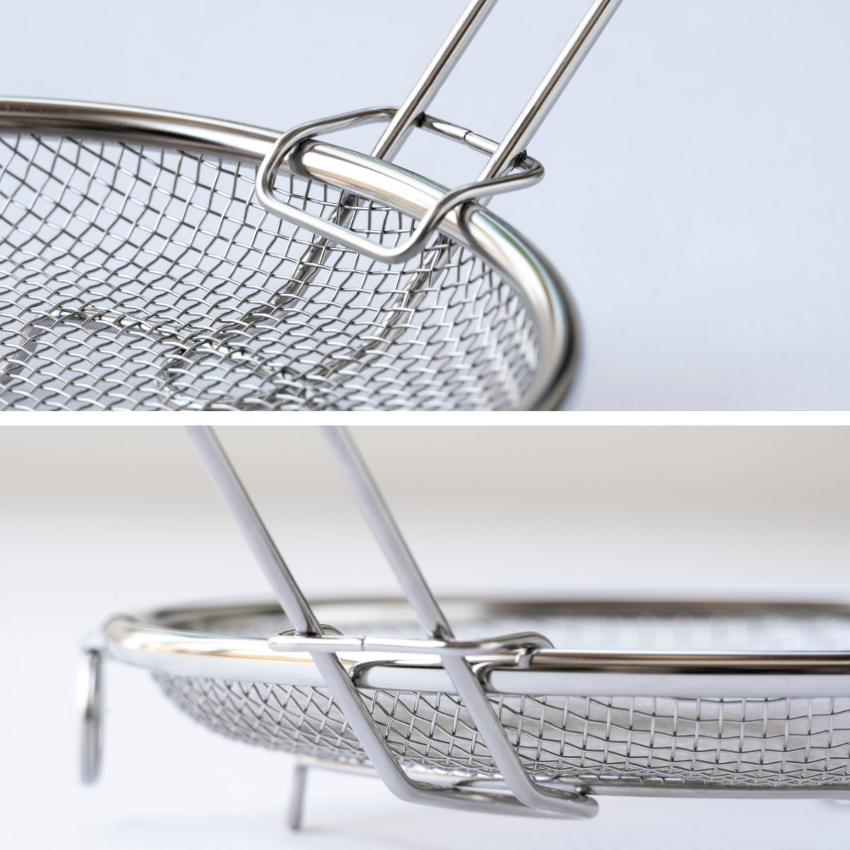 ビーワーススタイル すっきり暮らす盆ざる 22cm 持ち上げフック付き 食洗機対応 ( 盆ざる ざる 水切りザル 丸ザル 浅型 22センチ 盛り付け 水切り 湯切り 油切り 料理 下ごしらえ ステンレス 持ち手付き ステンレス製 日本製 )