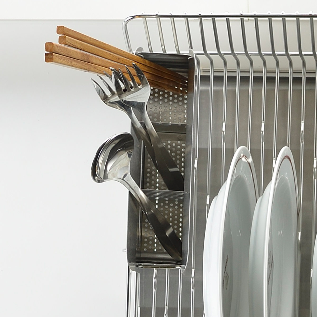 カトラリーポケット 水切りラック用 hanauta ハナウタ 箸立て シルバー ( 水切り 水切りラック ステンレス コンパクト カトラリー ポケット 仕切り 箸 キッチンツール 小物入れ 立てる 乾燥 収納 サビにくい )