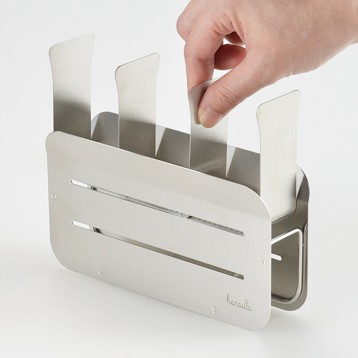 カトラリーポケット 水切りラック用 hanauta ハナウタ 箸立て シルバー ( 水切り 水切りラック ステンレス コンパクト カトラリー ポケット 仕切り 箸 キッチンツール 小物入れ 立てる 乾燥 収納 サビにくい )