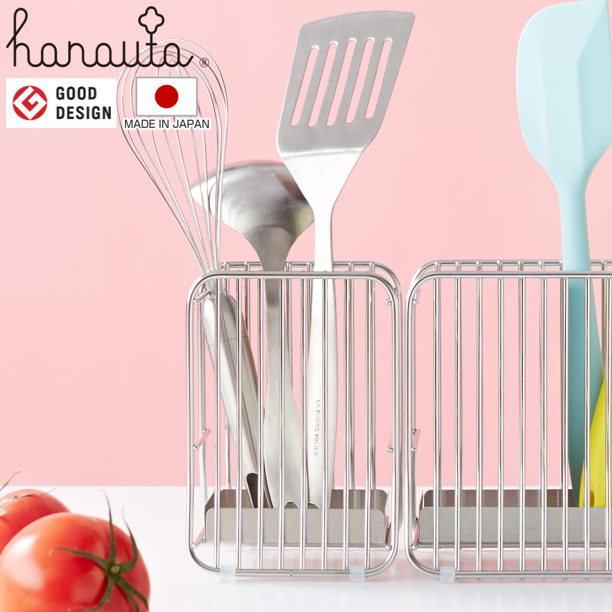 キッチン ツールスタンド S hanauta ハナウタ シルバー （ キッチンツールスタンド カトラリースタンド ステンレス 収納 キッチンツール立て 日本製 ラック 立てる キッチンツールホルダー サビにくい 丈夫 ）