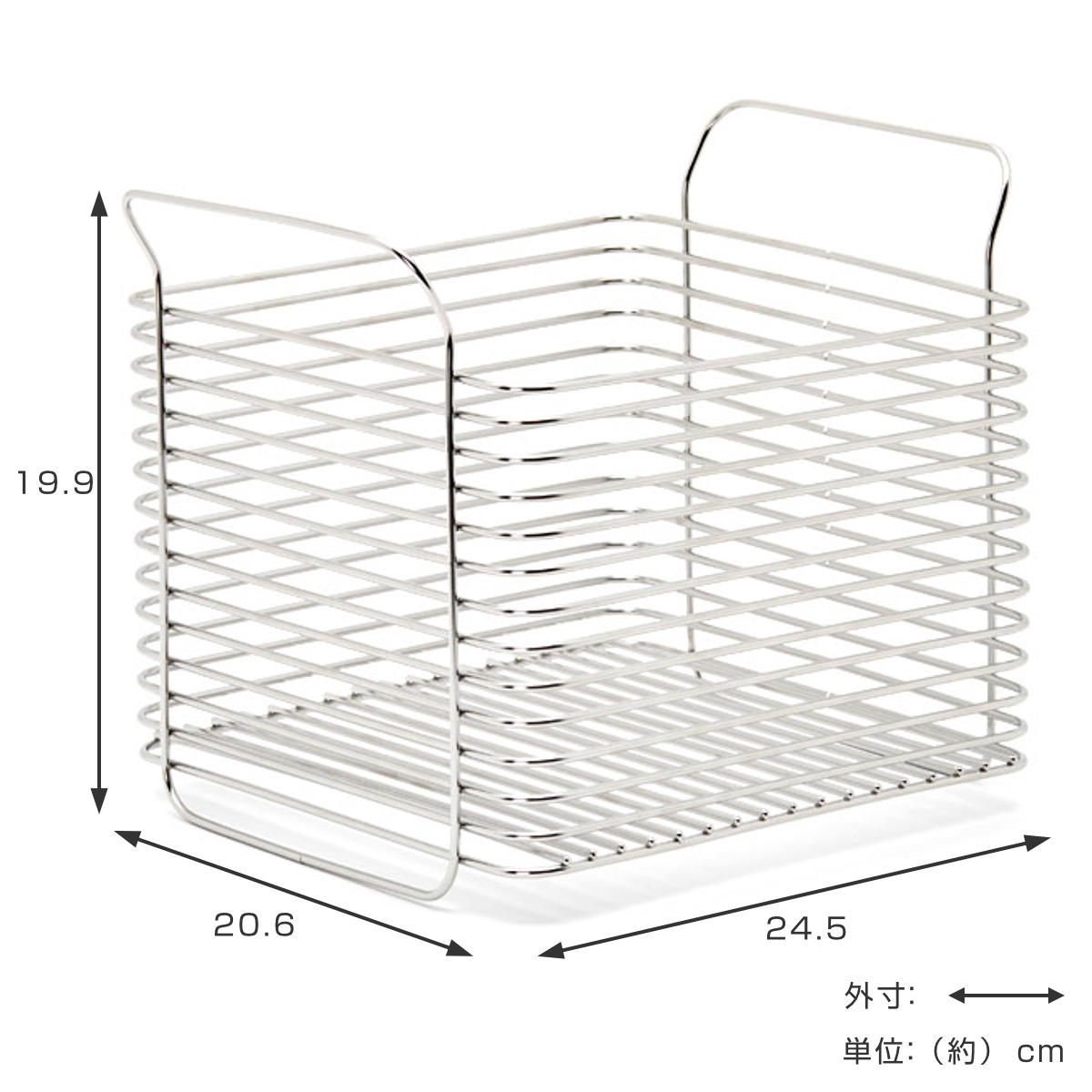 キッチンバスケット L hanauta ハナウタ シルバー ( ワイヤーバスケット ワイヤーラック 収納バスケット ステンレス 日本製 かご 深型 収納かご 小物入れ 収納ボックス 整理ボックス スタッキングバスケット )
