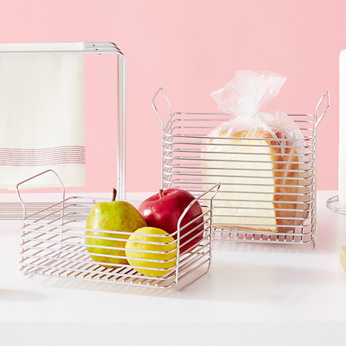 キッチンバスケット L hanauta ハナウタ シルバー ( ワイヤーバスケット ワイヤーラック 収納バスケット ステンレス 日本製 かご 深型 収納かご 小物入れ 収納ボックス 整理ボックス スタッキングバスケット )