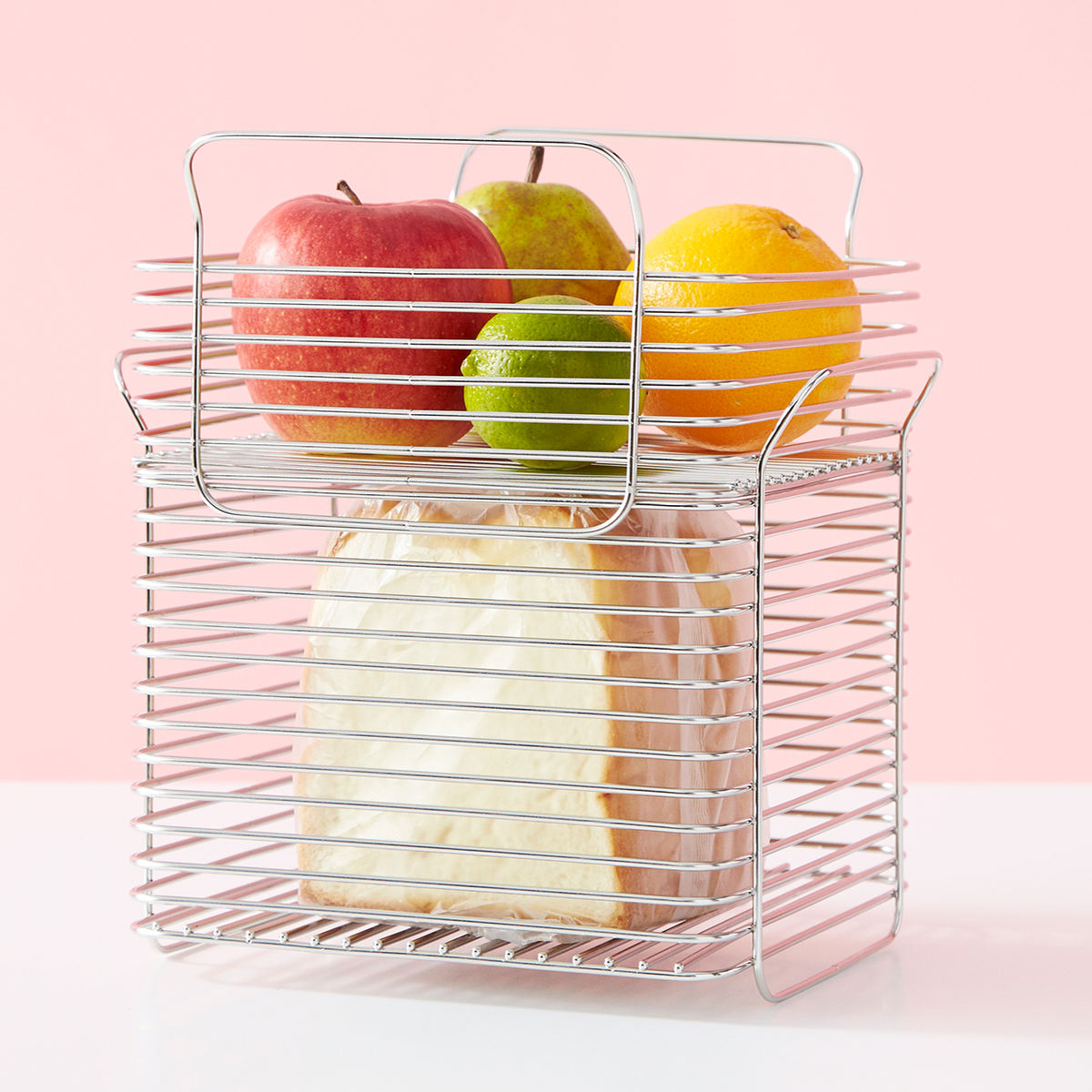 キッチンバスケット L hanauta ハナウタ シルバー ( ワイヤーバスケット ワイヤーラック 収納バスケット ステンレス 日本製 かご 深型 収納かご 小物入れ 収納ボックス 整理ボックス スタッキングバスケット )