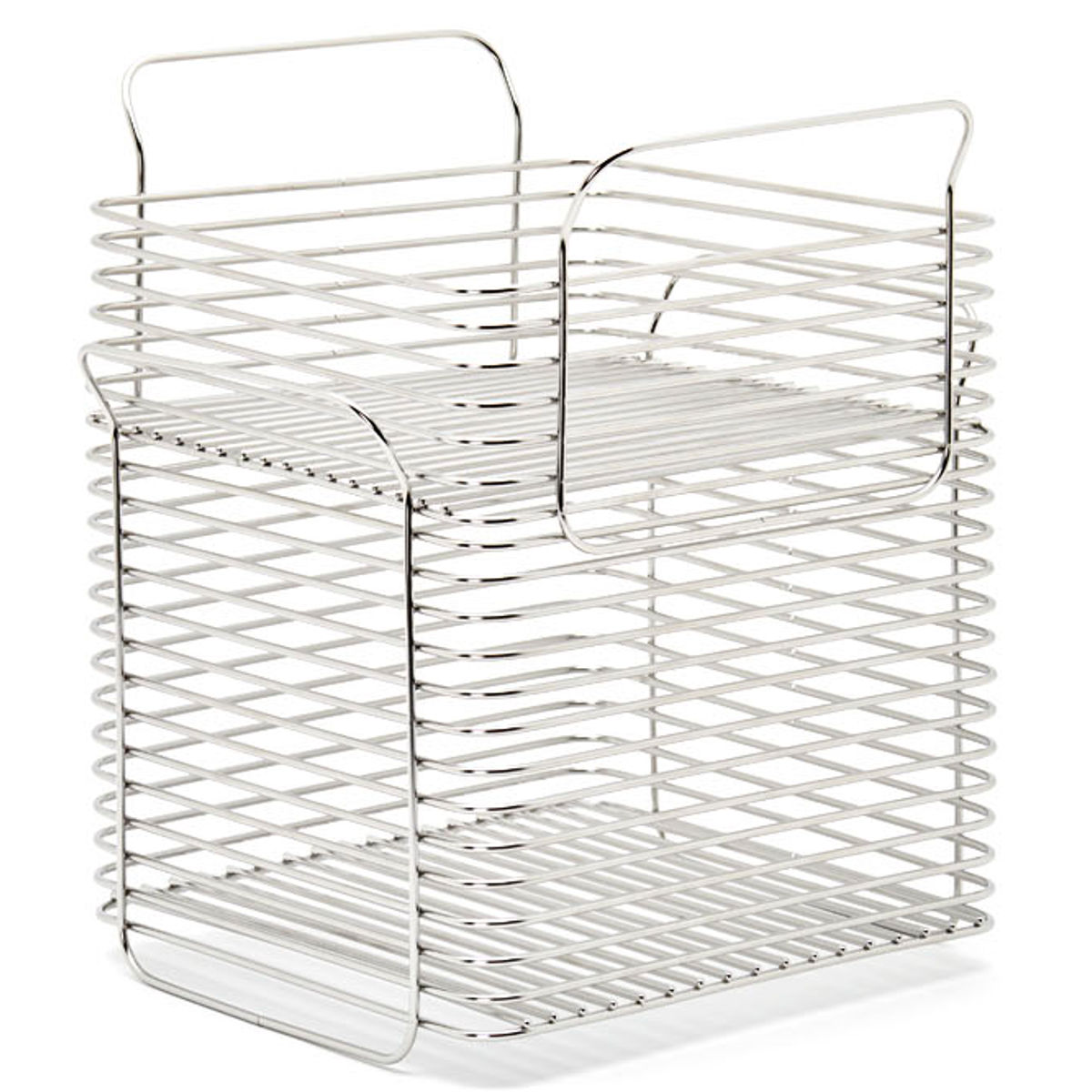 キッチンバスケット L hanauta ハナウタ シルバー ( ワイヤーバスケット ワイヤーラック 収納バスケット ステンレス 日本製 かご 深型 収納かご 小物入れ 収納ボックス 整理ボックス スタッキングバスケット )
