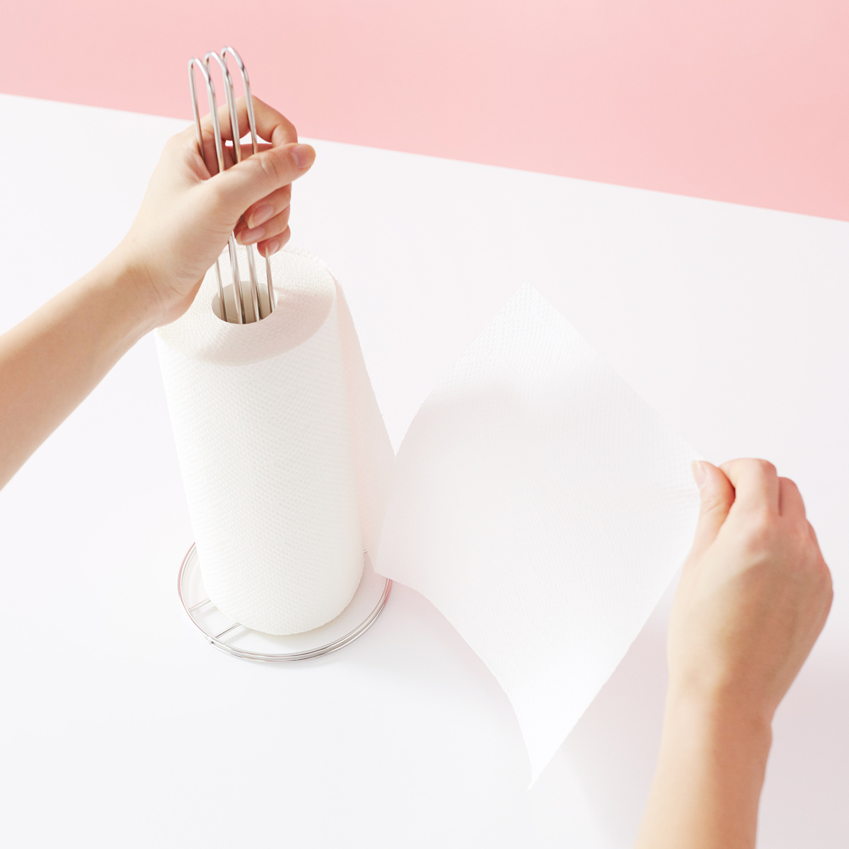 キッチンペーパーホルダー hanauta ハナウタ シルバー ( キッチンペーパースタンド ホルダー 縦置き ステンレス 日本製 ペーパースタンド ロールペーパー クッキングペーパー 収納 カット コンパクト )