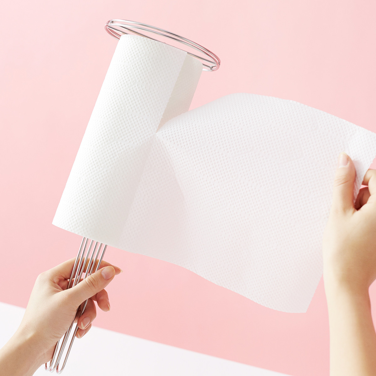 キッチンペーパーホルダー hanauta ハナウタ シルバー ( キッチンペーパースタンド ホルダー 縦置き ステンレス 日本製 ペーパースタンド ロールペーパー クッキングペーパー 収納 カット コンパクト )