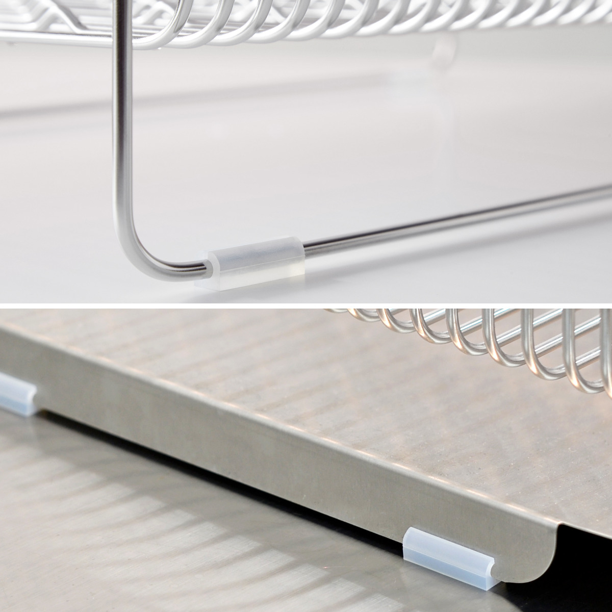 水切りラック hanauta ハナウタ 縦置き ロング カトラリーポケット付 ローズゴールド ( 水切りかご ステンレス シンク横 食器乾燥ラック 日本製 水切り バスケット ラック 皿立て 受け皿 流れる サビにくい )