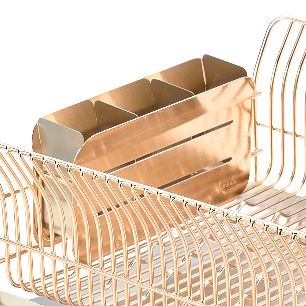 カトラリーポケット 水切りラック用 hanauta ハナウタ 箸立て ローズゴールド ( 水切り 水切りラック ステンレス コンパクト カトラリー ポケット 仕切り 箸 キッチンツール 小物入れ 立てる 乾燥 収納 )