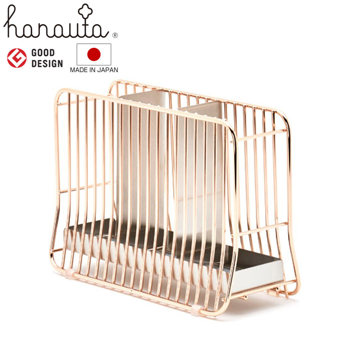 キッチン ツールスタンド L hanauta ハナウタ ローズゴールド （ キッチンツールスタンド カトラリースタンド ステンレス 収納 日本製 キッチンツール立て ラック 立てる キッチンツールホルダー サビにくい ）