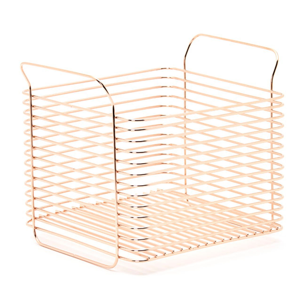 キッチンバスケット L hanauta ハナウタ ローズゴールド ( ワイヤーバスケット ワイヤーラック 収納バスケット ステンレス 日本製 かご 深型 収納かご 小物入れ 収納ボックス 整理ボックス キッチン 収納 )