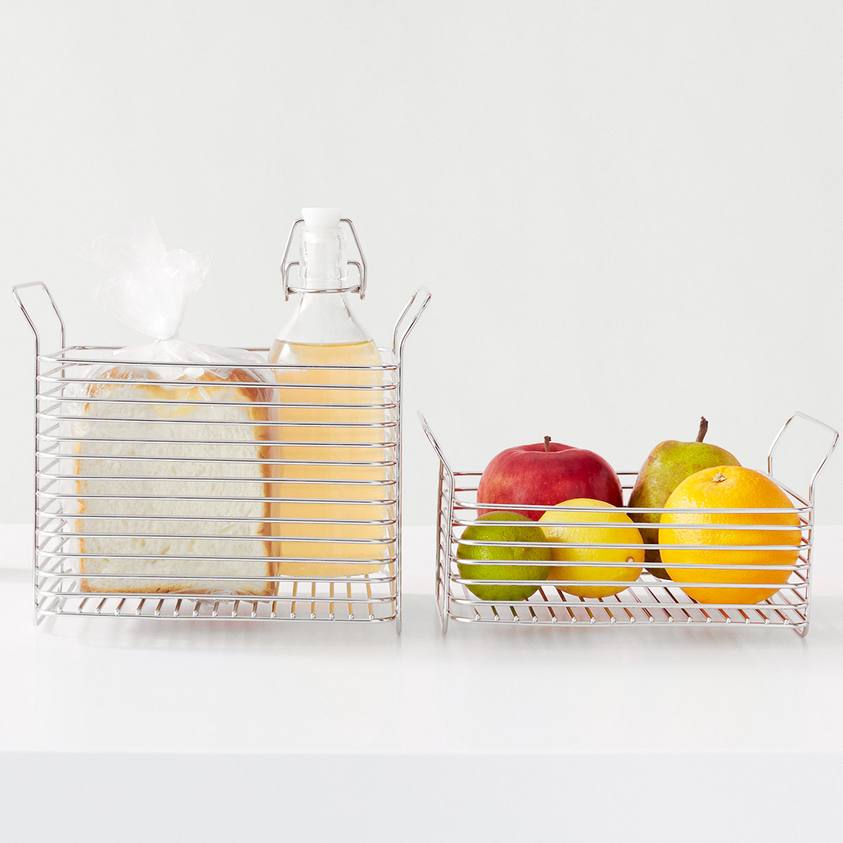 キッチンバスケット L hanauta ハナウタ ローズゴールド ( ワイヤーバスケット ワイヤーラック 収納バスケット ステンレス 日本製 かご 深型 収納かご 小物入れ 収納ボックス 整理ボックス キッチン 収納 )