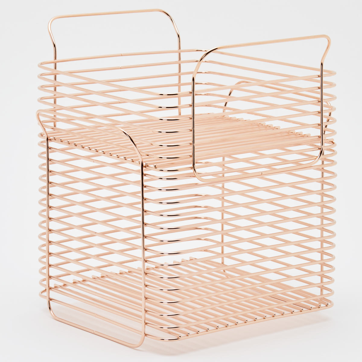 キッチンバスケット L hanauta ハナウタ ローズゴールド ( ワイヤーバスケット ワイヤーラック 収納バスケット ステンレス 日本製 かご 深型 収納かご 小物入れ 収納ボックス 整理ボックス キッチン 収納 )