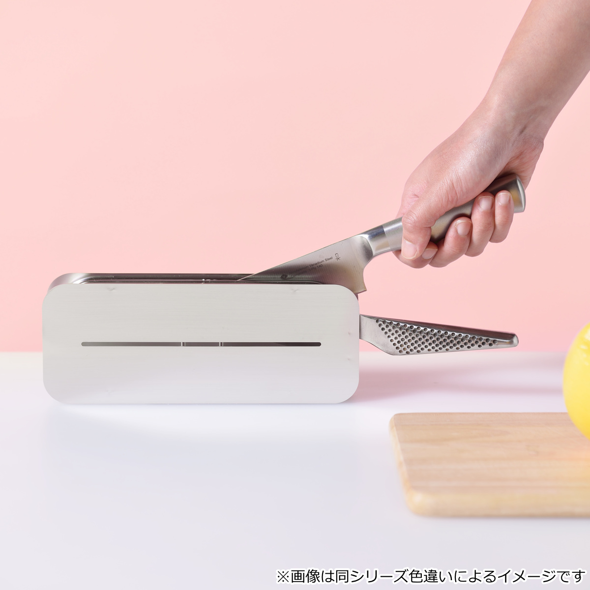 包丁スタンド hanauta ハナウタ 2本収納 ローズゴールド ( 包丁立て 包丁差し 包丁ホルダー 包丁入れ 横型 包丁収納 日本製 ほうちょう立て 包丁 ナイフスタンド スタンド 立て 置き 水切りラック キッチン )