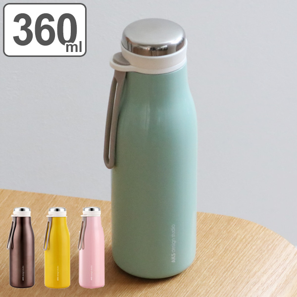 Dショッピング 特価 水筒 ステンレス 直飲み 魔法瓶 ジェリーフィッシュ ストラップ 360ml マグボトル マグ 保温 保冷 ボトル ストラップ付き スクリュー栓 滑り止め付き ステンレス製 メンズ レディース 子供 おしゃれ かわいい シンプル ブラウン