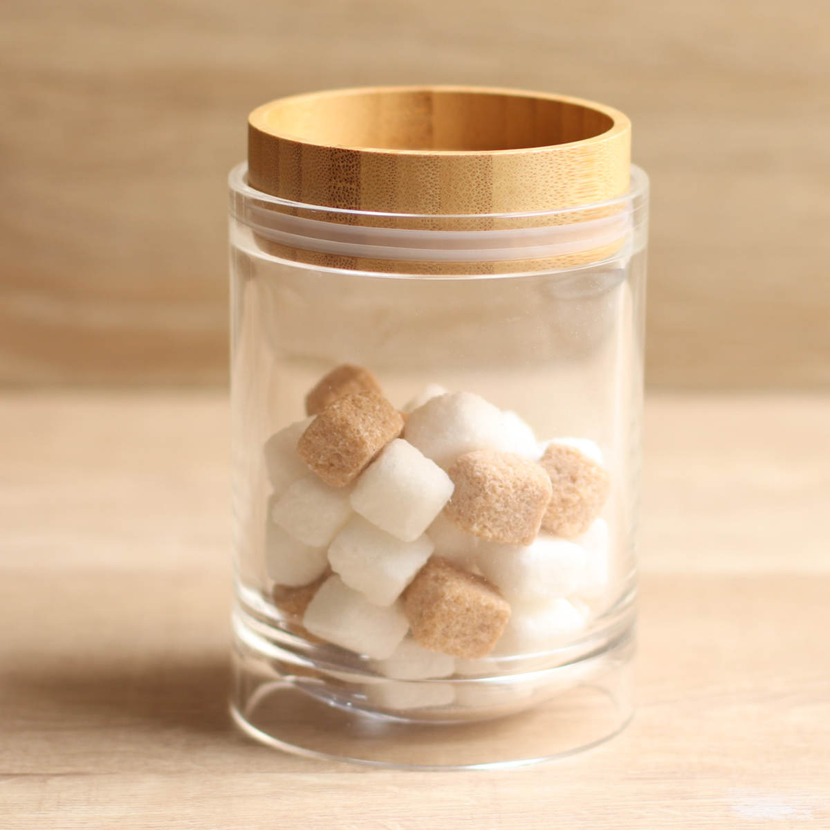 保存容器 450ml 重なるキャニスター バンブー ( キャニスター 密閉 プラスチック 0.45L 竹 保存 容器 ケース スタッキング 積み重ね ストッカー 食品保存容器 スパイスボトル フードストッカー 食品保存 丸型 シリコーン弁付き )