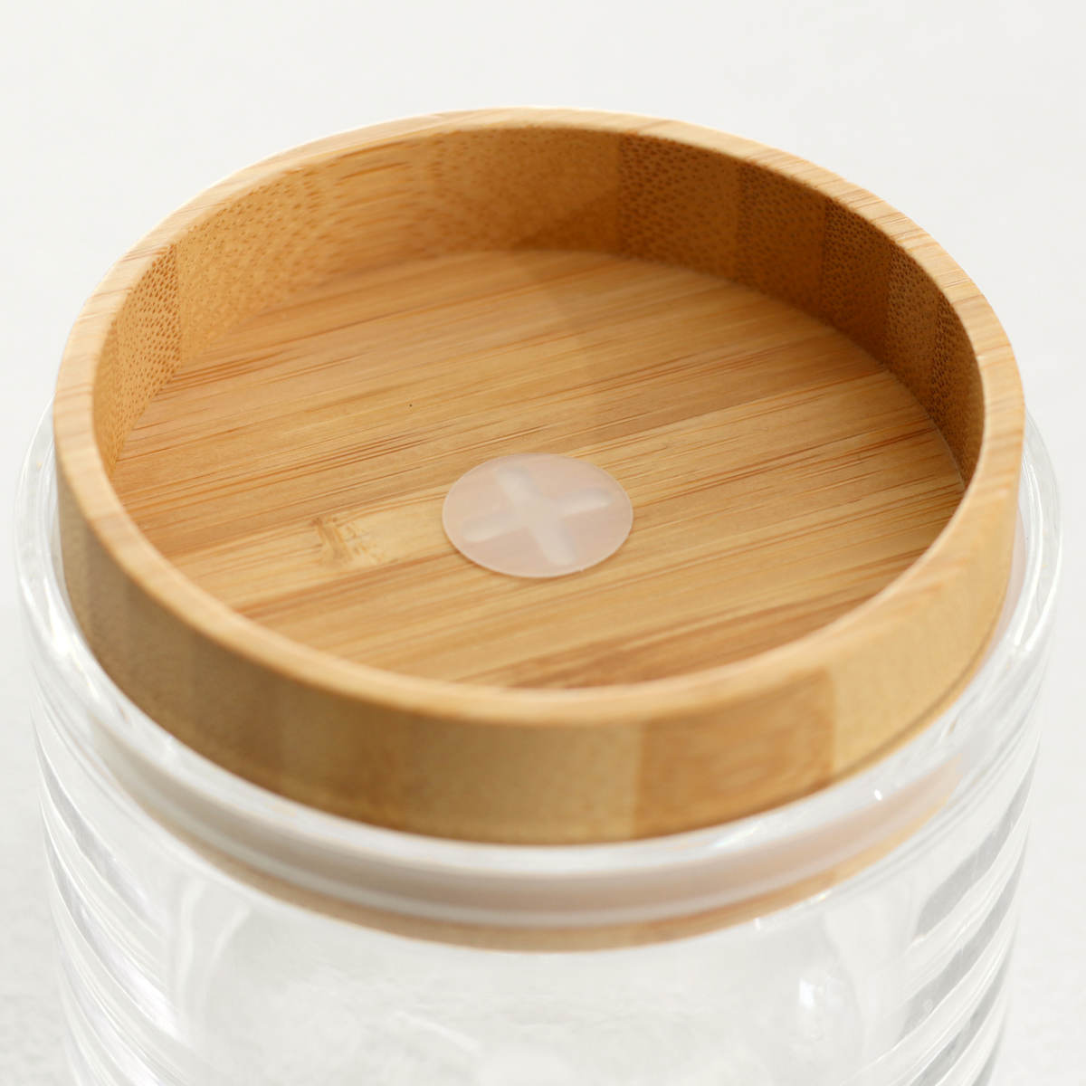 保存容器 450ml 重なるキャニスター バンブー ( キャニスター 密閉 プラスチック 0.45L 竹 保存 容器 ケース スタッキング 積み重ね ストッカー 食品保存容器 スパイスボトル フードストッカー 食品保存 丸型 シリコーン弁付き )