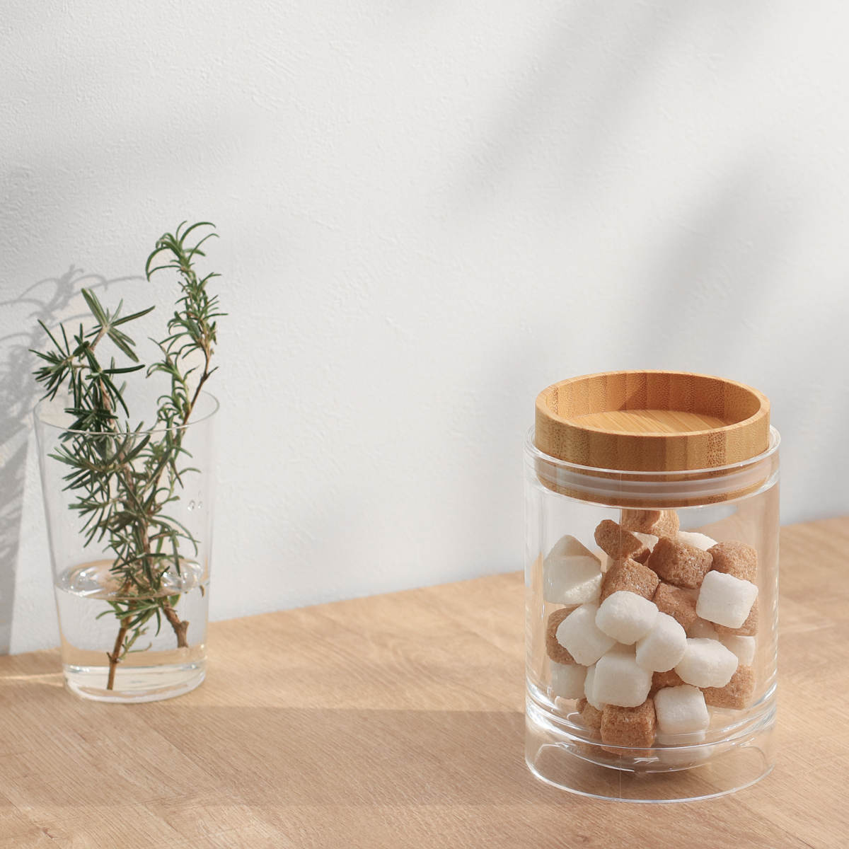 保存容器 450ml 重なるキャニスター バンブー ( キャニスター 密閉 プラスチック 0.45L 竹 保存 容器 ケース スタッキング 積み重ね ストッカー 食品保存容器 スパイスボトル フードストッカー 食品保存 丸型 シリコーン弁付き )