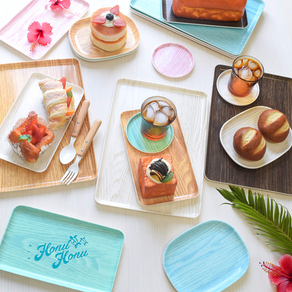 トレー HonuHonu 布張り 30cm トレイ 同色3枚セット ( 日本製 木目調 キッチントレー キッチン おしゃれ かわいい 角型 角 四角 ランチョンマット アクセサリートレー アクセサリートレイ シンプル ) 【ホワイトアッシュ】 ホワイトアッシュ