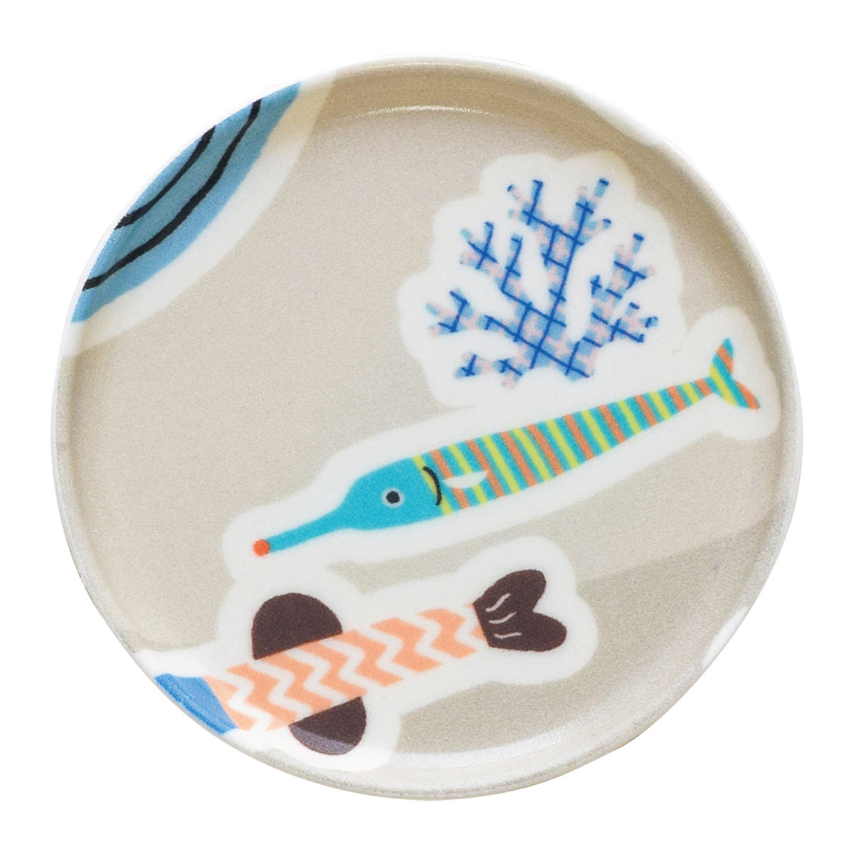 コースター RiCONIC 布張り ( 日本製 おしゃれ かわいい 円形 丸型 丸 洗える 茶托 茶たく お茶用品 ラウンド アクセサリートレー 小物トレー 受け皿 イラスト 水洗い可能 コップ置き 可愛い ) 【ブルー】 ブルー