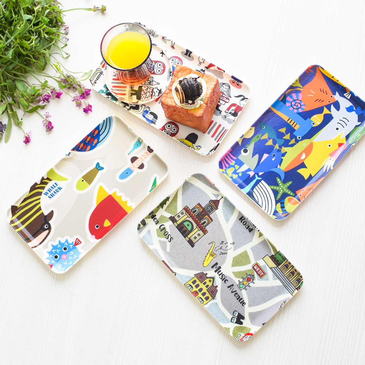 トレー RiCONIC 布張り 21cm トレイ （ キッチントレー キッチン おしゃれ キッチントレイ 日本製 かわいい レクタングル 長方形 カフェトレー お盆 おぼん おやつ ティータイム 水洗い可能 ） 【グレー】