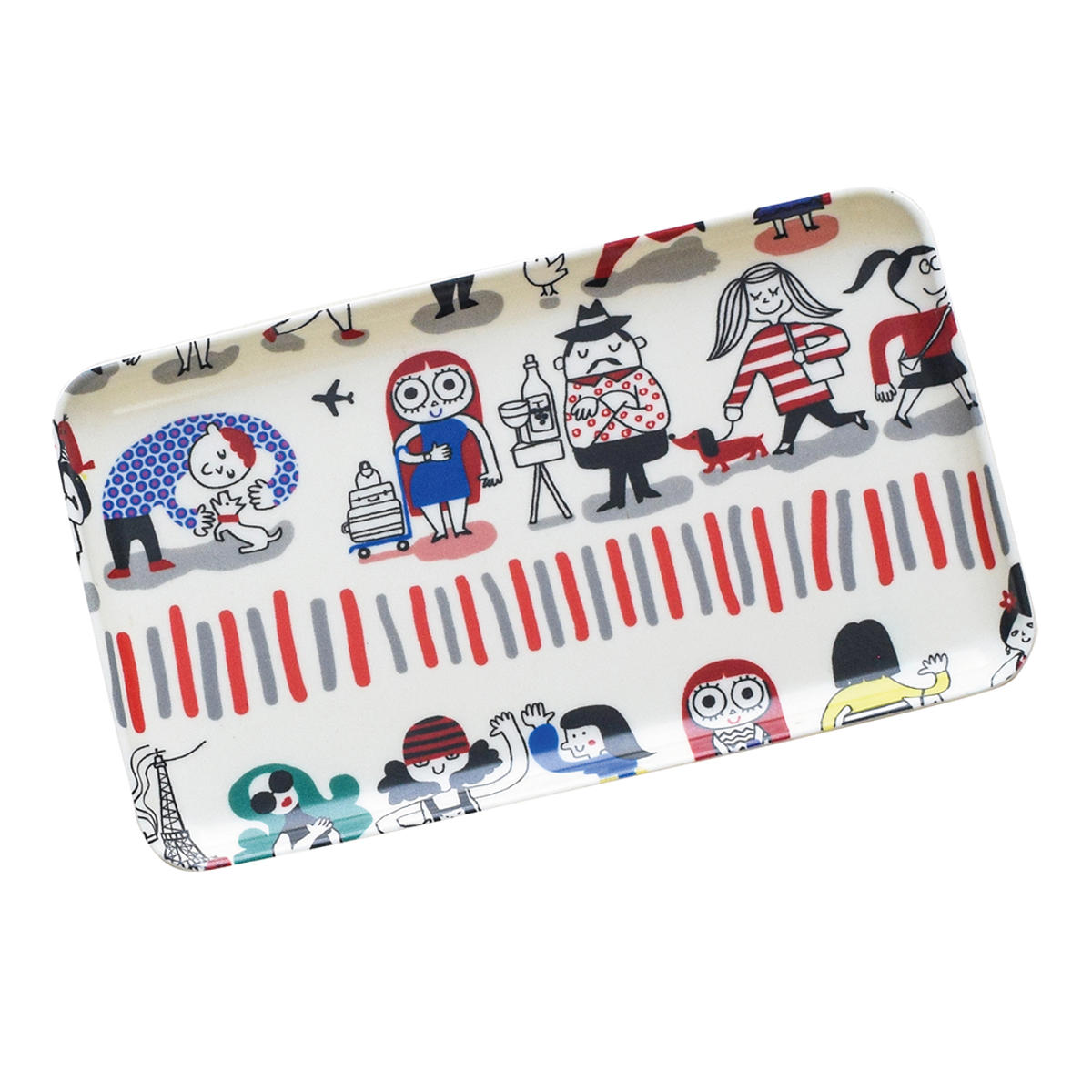 トレー RiCONIC 布張り 21cm トレイ ( キッチントレー キッチン おしゃれ キッチントレイ 日本製 かわいい レクタングル 長方形 カフェトレー お盆 おぼん おやつ ティータイム 水洗い可能 ) 【グレー】 グレー