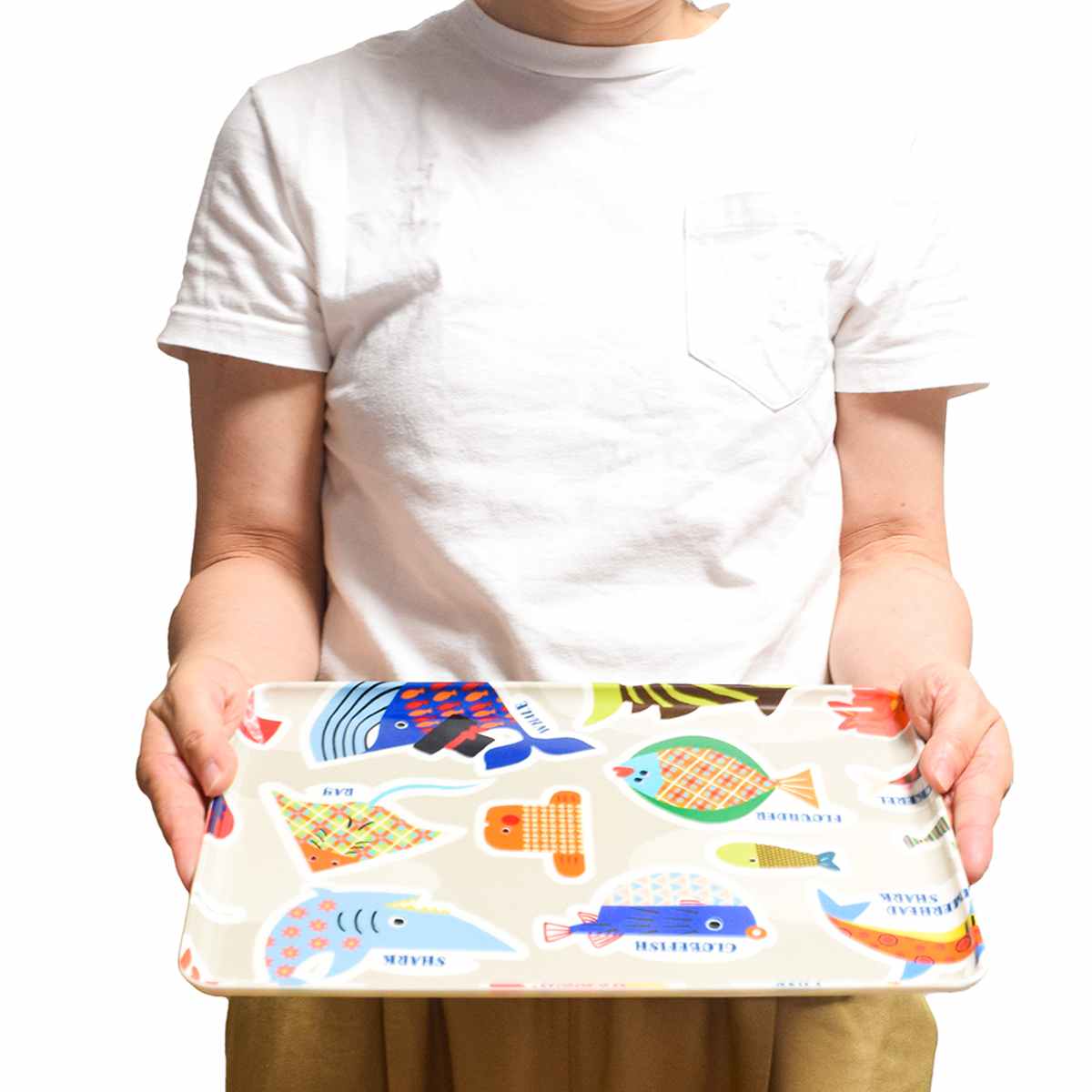 トレー RiCONIC 布張り 30cm トレイ ( キッチントレー キッチン おしゃれ キッチントレイ 日本製 かわいい すべり止め加工 レクタングル 長方形 ランチョンマット お盆 おぼん おやつ ランチ 朝食 水洗い可能 ) 【ホワイト】 ホワイト