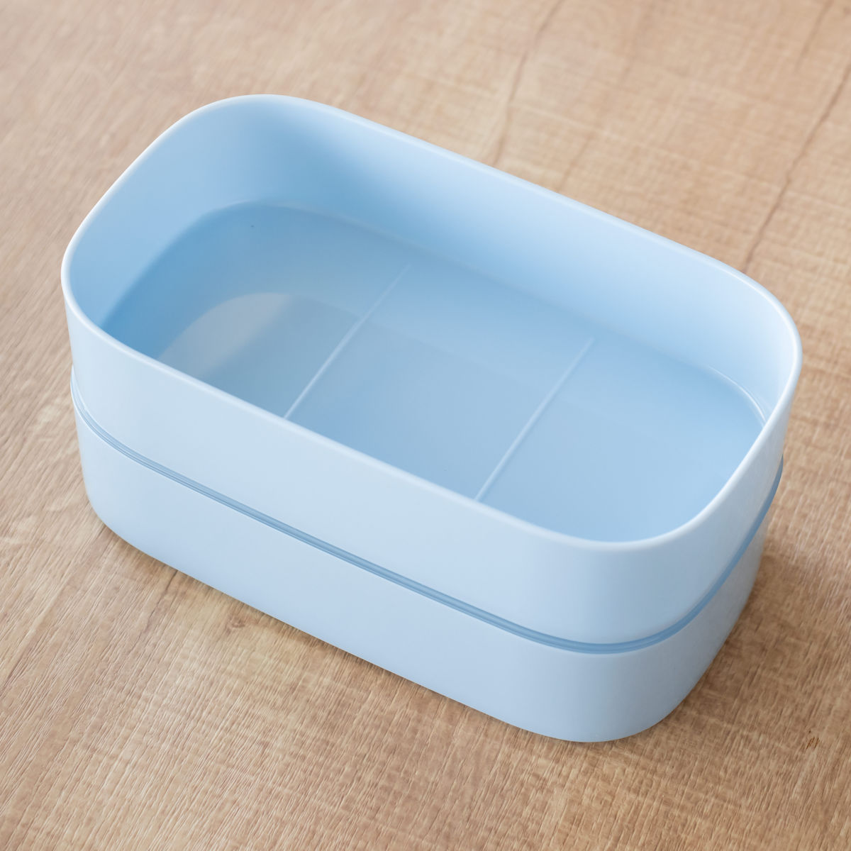 弁当箱 520ml プチフルール オーバル 2段 ランチボックス ( お弁当箱 食洗機対応 レンジ対応 ドーム蓋 女子 日本製 食洗機OK レンジOK お弁当 弁当 二段 ランチバンド付き ドーム型 おしゃれ かわいい クリア ) 【ブルー】 ブルー