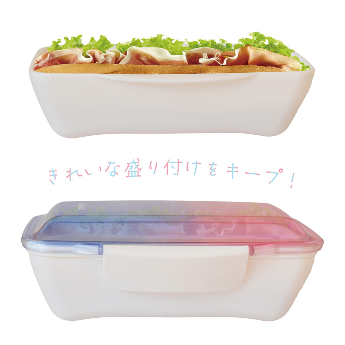 弁当箱 500ml シエルプレ 1段 ランチボックス ( Cielpre お弁当箱 食洗機対応 レンジ対応 女子 弁当 ドーム蓋 日本製 食洗機OK レンジOK お弁当 一段 2点ロック 大人 女性 クリア かわいい ) 【ピンクバイオレット】 ピンクバイオレット