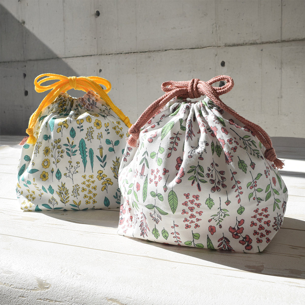 弁当袋 Hill＆Fields ランチ巾着 （ お弁当袋 お弁当入れ ランチバッグ おべんとう袋 マチ有り 巾着 日本製 お弁当包み 弁当包み お弁当 弁当 持ち運び お弁当用 子ども 大人 かわいい ） 【ピンク】