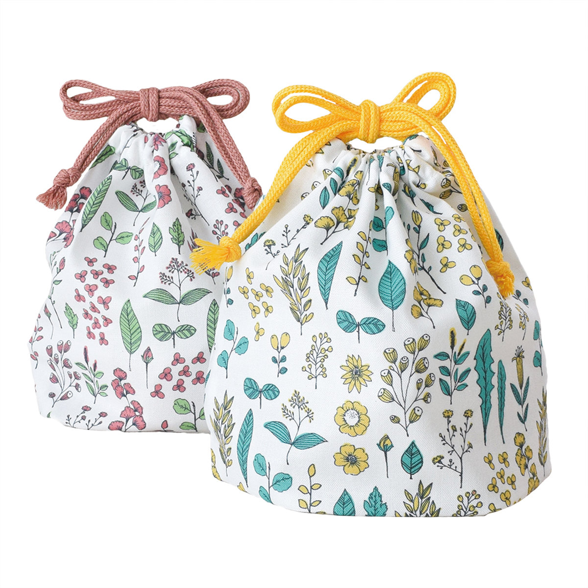 Hill＆Fields おにぎり袋 （ お弁当袋 お弁当入れ ランチバッグ コップ袋 マチ有り 巾着 お弁当包み ランチ巾着 弁当包み お弁当 弁当 持ち運び おにぎり用 子ども 大人 かわいい ） 【イエロー】