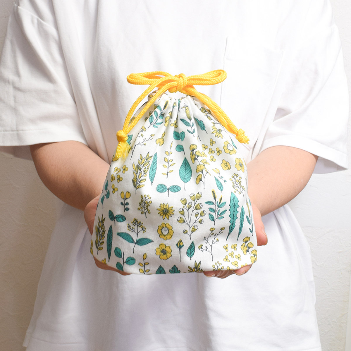 Hill&Fields おにぎり袋 ( お弁当袋 お弁当入れ ランチバッグ コップ袋 マチ有り 巾着 お弁当包み ランチ巾着 弁当包み お弁当 弁当 持ち運び おにぎり用 子ども 大人 かわいい ) 【ピンク】 ピンク