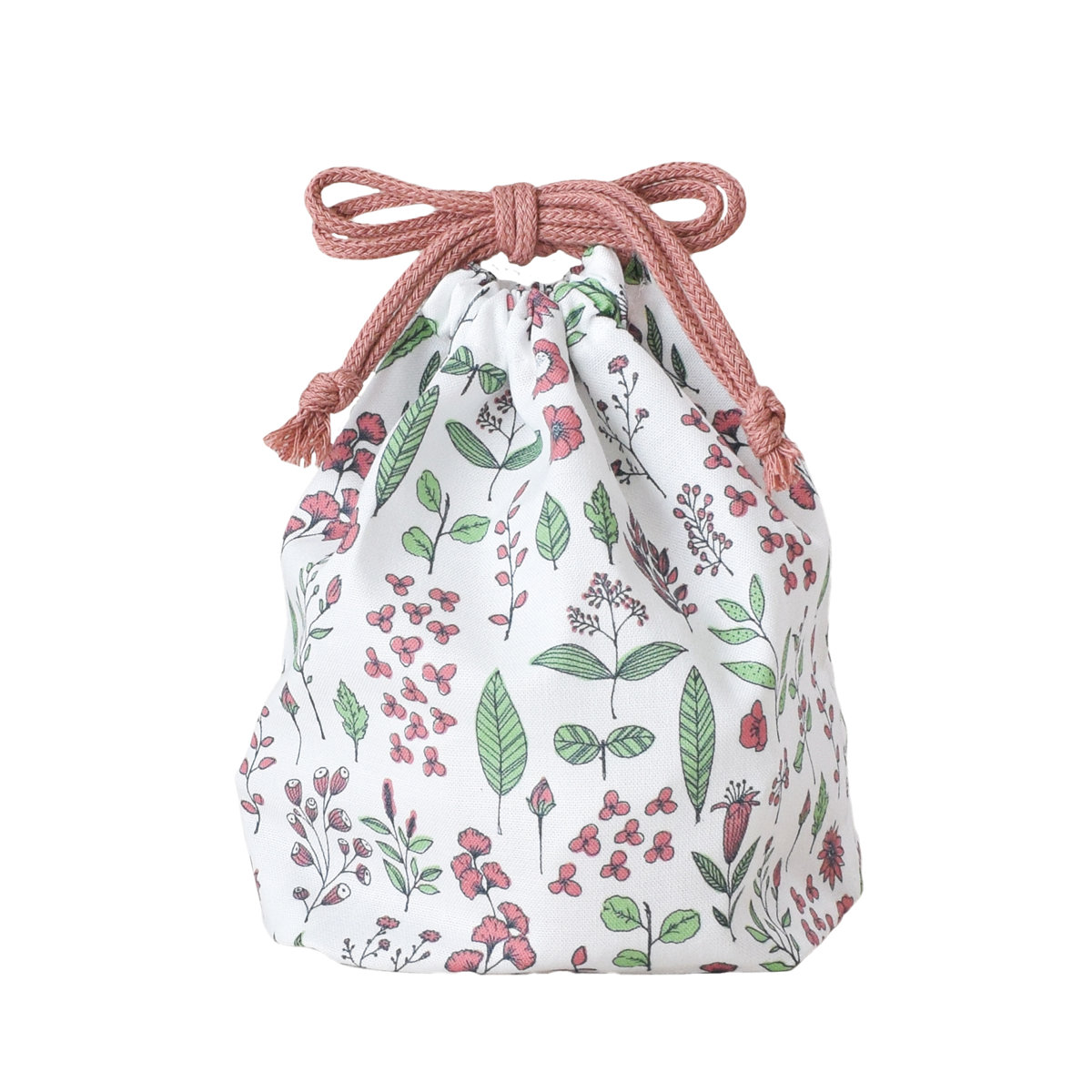 Hill&Fields おにぎり袋 ( お弁当袋 お弁当入れ ランチバッグ コップ袋 マチ有り 巾着 お弁当包み ランチ巾着 弁当包み お弁当 弁当 持ち運び おにぎり用 子ども 大人 かわいい ) 【ピンク】 ピンク