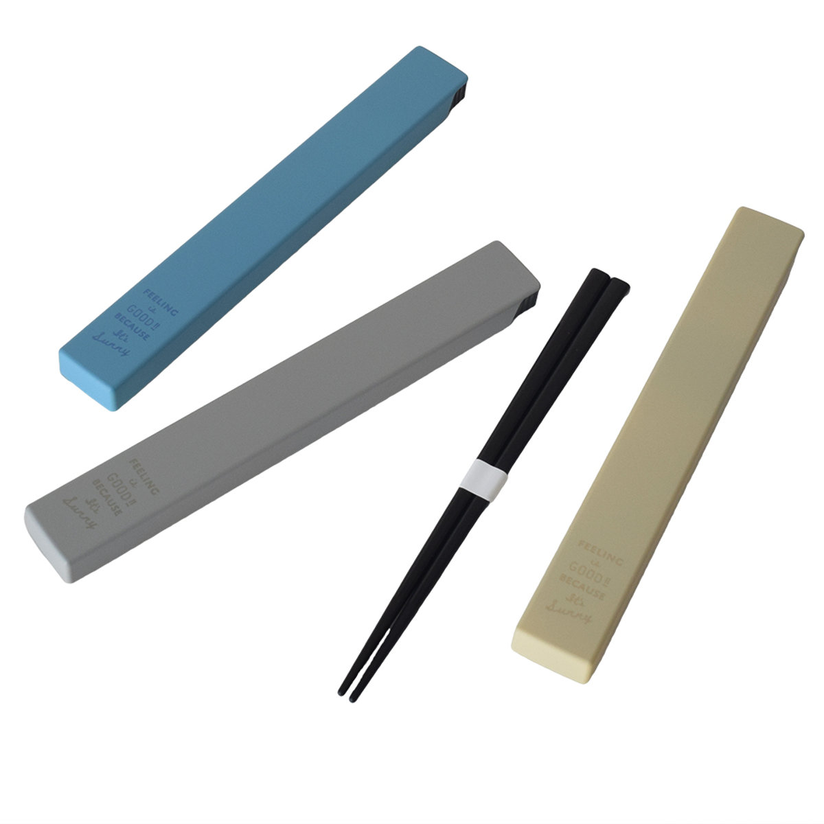 箸箱セット FIG 19.5cm 箸&ケース ( 食洗機対応 箸 箸&箸箱セット お箸 箸ケース 大人 日本製 食洗機OK はし 弁当 お弁当 スライド式 折れ曲げ式 持ち運び お弁当用 携帯用 おしゃれ ) 【グレー】 グレー