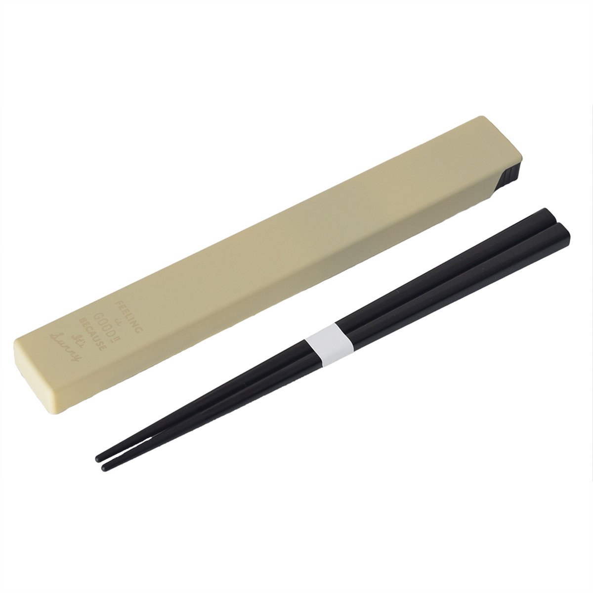 箸箱セット FIG 19.5cm 箸&ケース ( 食洗機対応 箸 箸&箸箱セット お箸 箸ケース 大人 日本製 食洗機OK はし 弁当 お弁当 スライド式 折れ曲げ式 持ち運び お弁当用 携帯用 おしゃれ ) 【グレー】 グレー