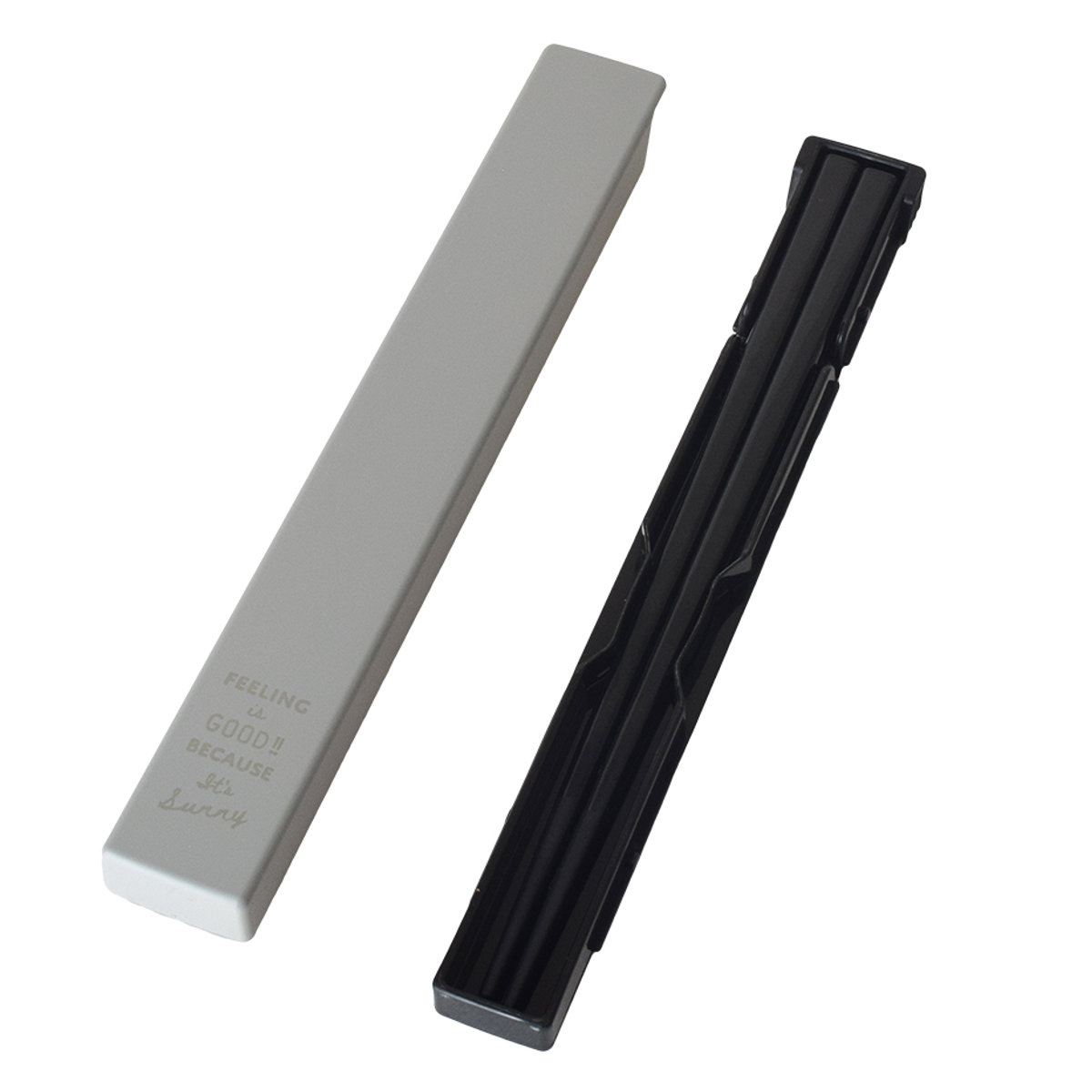 箸箱セット FIG 19.5cm 箸&ケース ( 食洗機対応 箸 箸&箸箱セット お箸 箸ケース 大人 日本製 食洗機OK はし 弁当 お弁当 スライド式 折れ曲げ式 持ち運び お弁当用 携帯用 おしゃれ ) 【グレー】 グレー