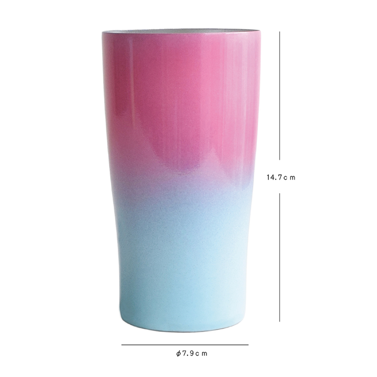 タンブラー 450ml シエルプレ Cielpre 2025 ( 保冷 保温 ステンレス 真空 真空二重構造 真空タンブラー コップ おしゃれ かわいい グラデーション ) 【サックス×ピンク】 サックス×ピンク
