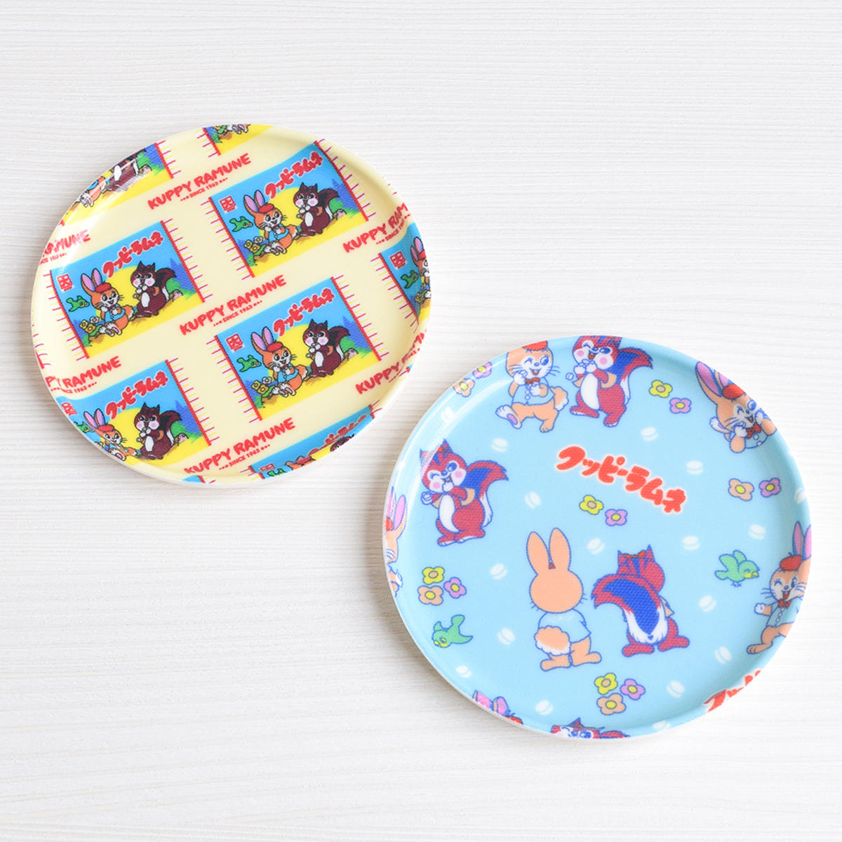 クッピーラムネ コースター ( ドリンク マット 日本製 アクセサリートレー トレイ 小物置き おしゃれ かわいい レトロ お菓子 丸 円形 ラウンド ) 【A】 A