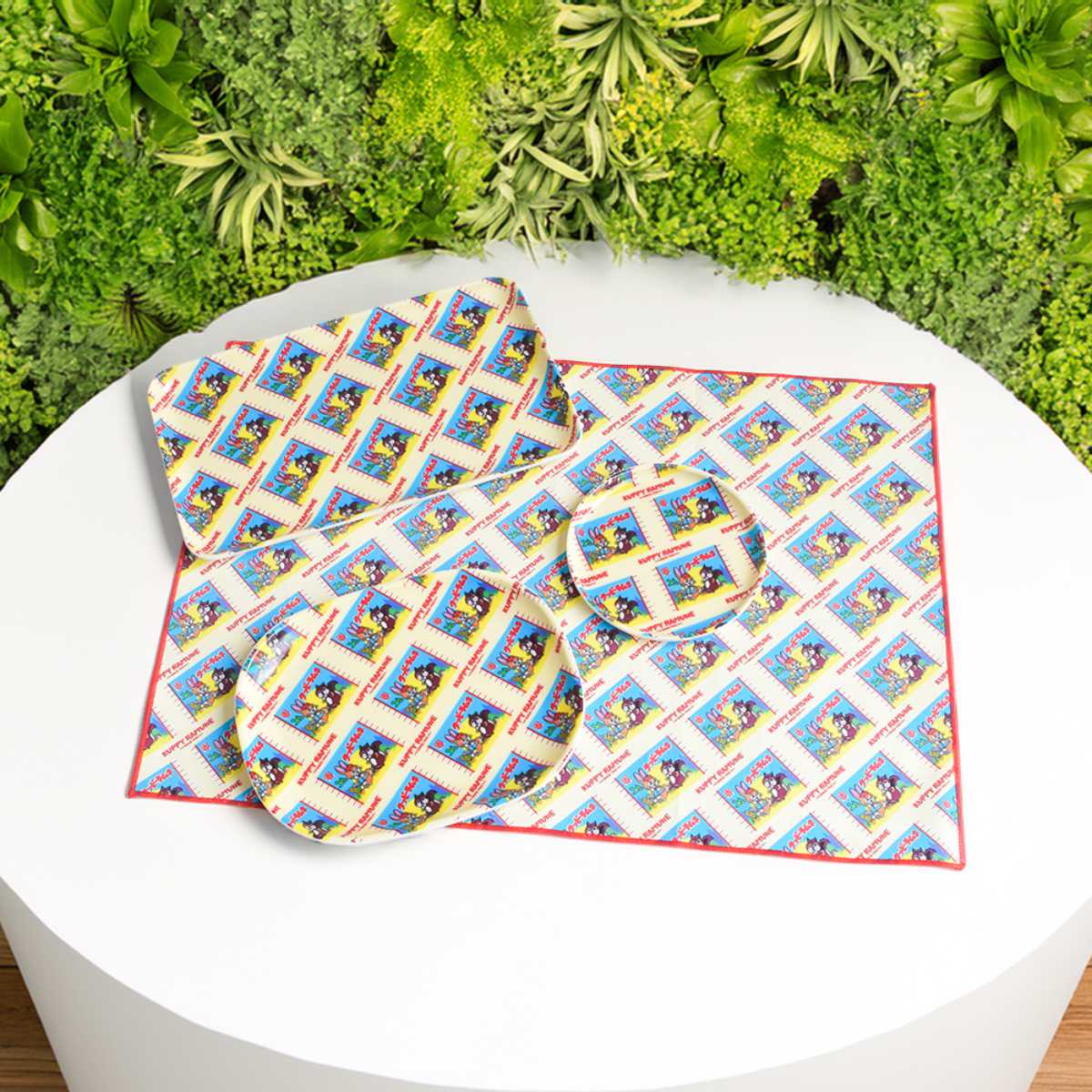 クッピーラムネ ランチョンマット ( テーブルマット ランチクロス 綿 布 日本製 かわいい レトロ 長方形 ) 【B】 B