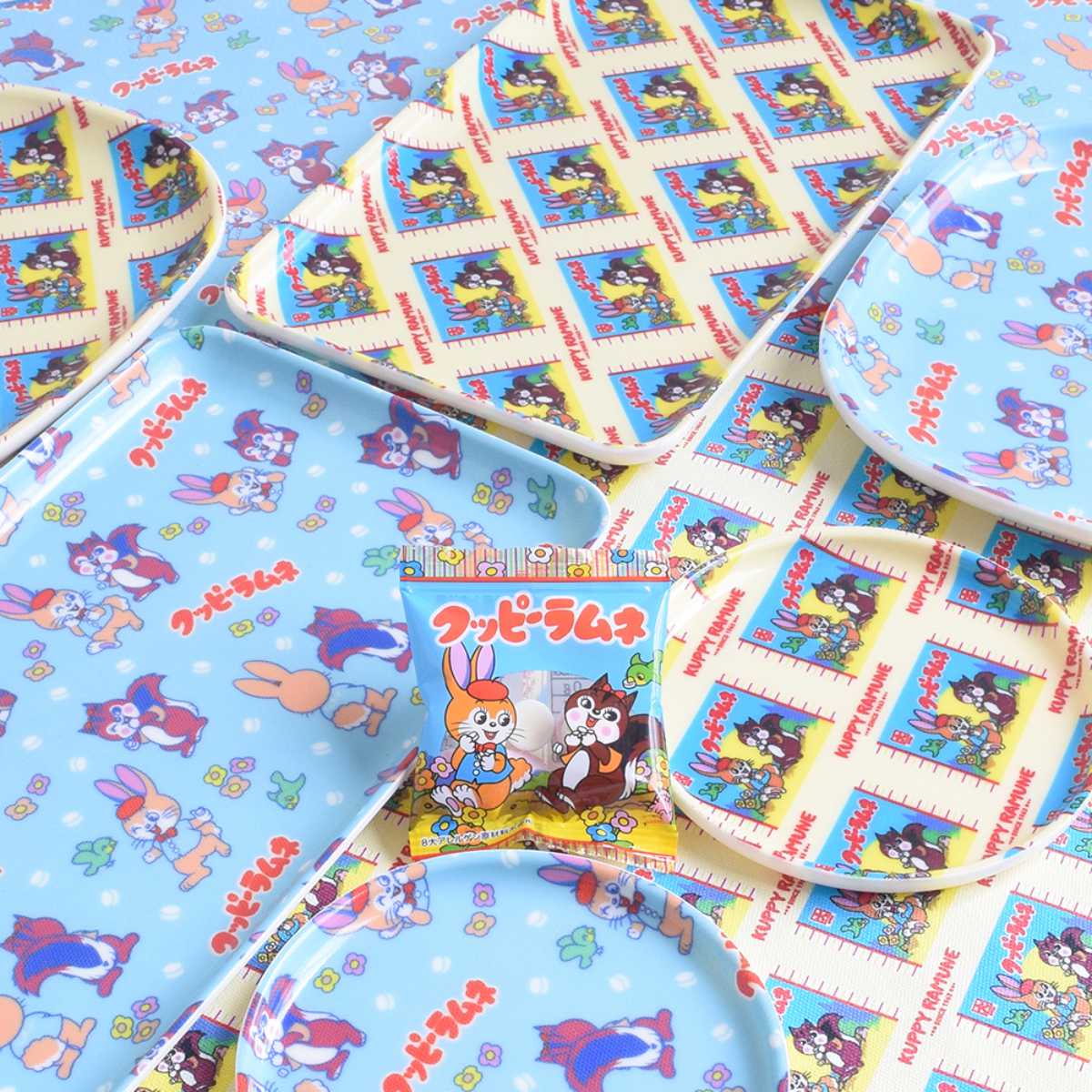 クッピーラムネ ランチョンマット ( テーブルマット ランチクロス 綿 布 日本製 かわいい レトロ 長方形 ) 【B】 B