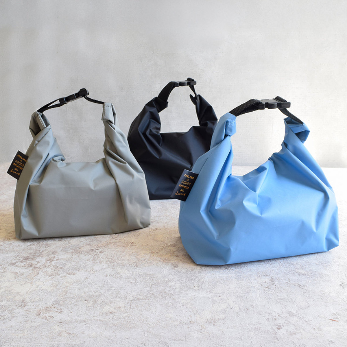 FIG ランチバッグ 撥水 （ 撥水ランチバッグ お弁当袋 弁当袋 サイズ調整 日本製 お弁当入れ バッグ おしゃれ お弁当 弁当 ランチグッズ ） 【ブルー】