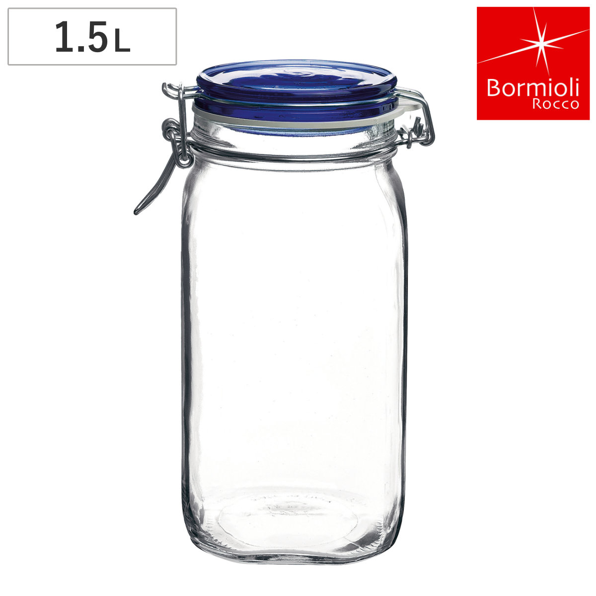 Bormioli Rocco ボルミオリ・ロッコ 保存瓶 フィド BL 1500cc （ ガラス 保存容器 ガラス瓶 梅酒瓶 1.5L 梅酒ビン 梅ジュース 果実酒 パスタ シリアル 乾物 パッキン付き ピクルス おしゃれ ）
