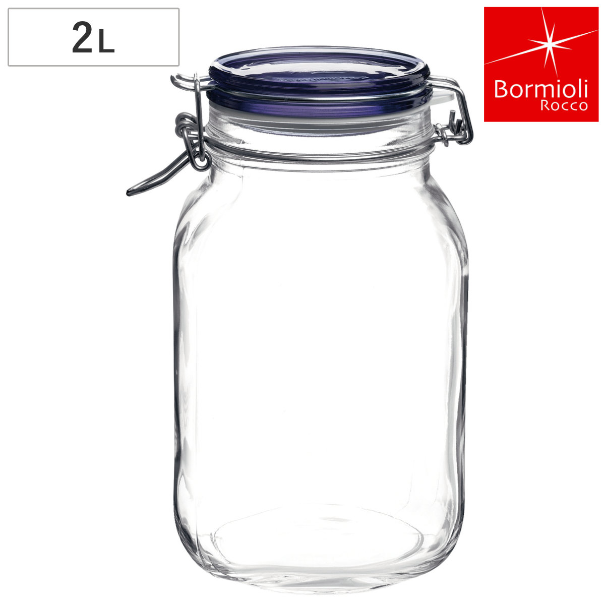 Bormioli Rocco ボルミオリ・ロッコ 保存瓶 フィド BL 2000cc （ ガラス 保存容器 ガラス瓶 梅酒瓶 2L 梅酒ビン 梅ジュース 果実酒 パスタ シリアル 乾物 パッキン付き ピクルス おしゃれ ）