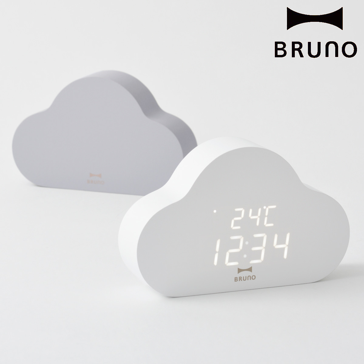 BRUNO デジタル時計 クラウドクロック 2WAY USB給電 電池 アラーム （ ブルーノ 時計 置き時計 デジタル 目覚まし時計 置時計 とけい ク