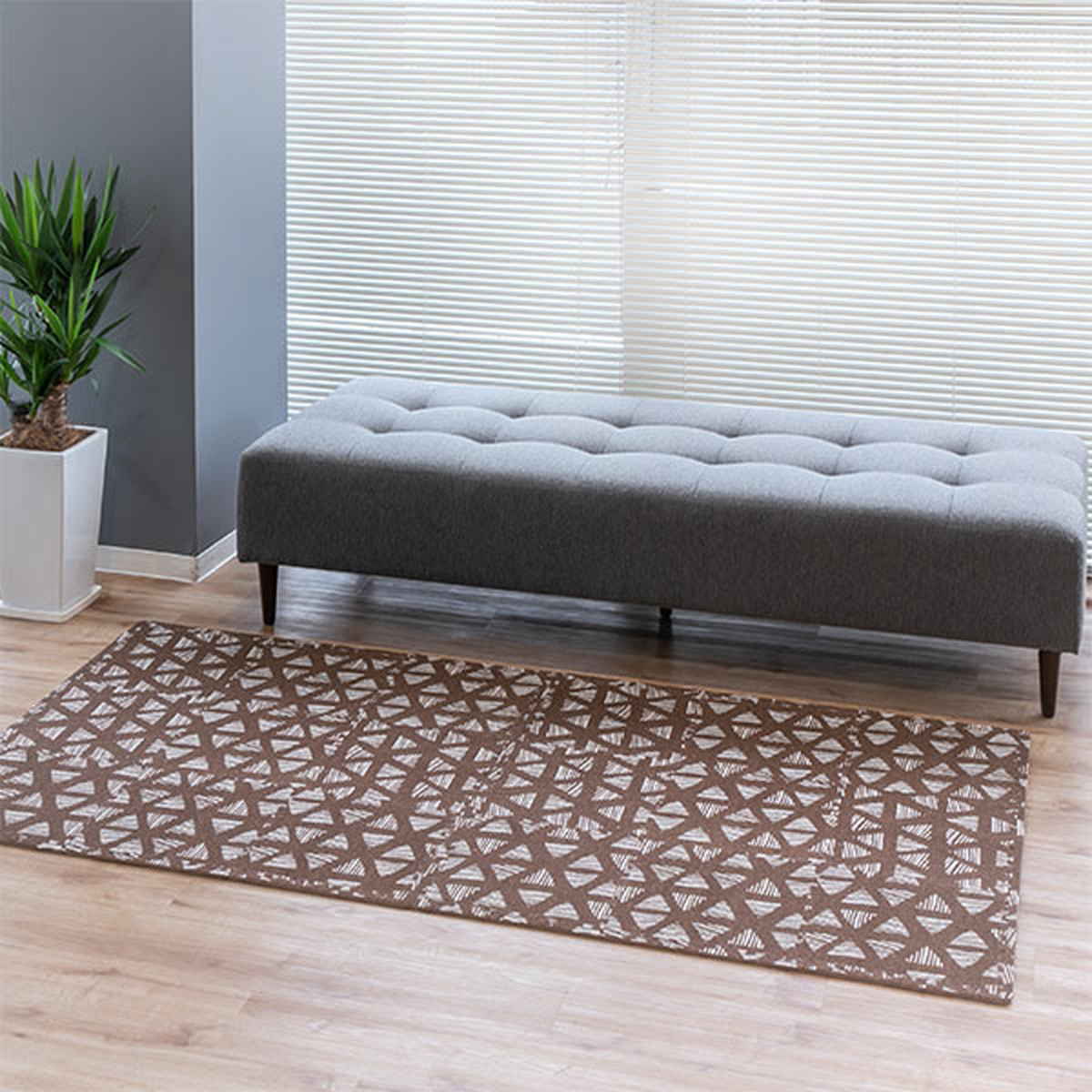 ジョイントマット 9枚組 30cm フチ付き ジョイントラグ ブラウン ( ラグ カーペット マット ジョイント フチ 敷くだけ キッチンマット リビング ソファ下 カット可能 クッション性 防音 キズ 床 フローリング カーペット調 )