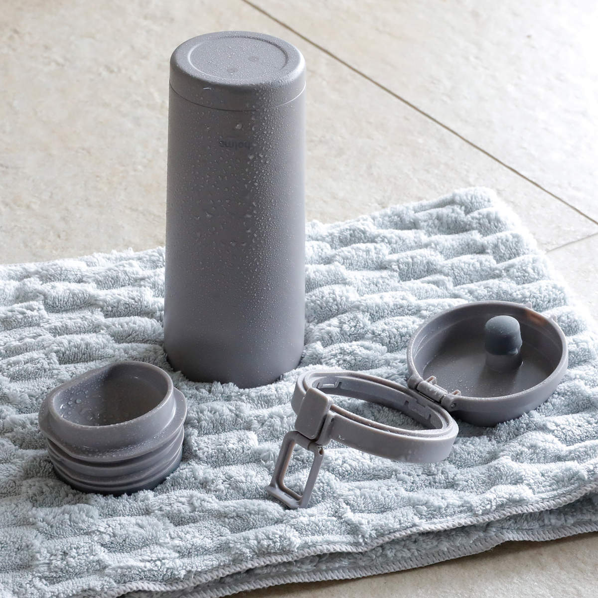 水筒 550ml holms ワンタッチタンブラー 550 ( ワンタッチ 直飲み 保温 保冷 食洗機対応 マグ ステンレスボトル 食洗機OK 直のみ ワンプッシュ マイボトル マグボトル ステンレス製 ダイレクトボトル ) 【ダークグレー】 ダークグレー