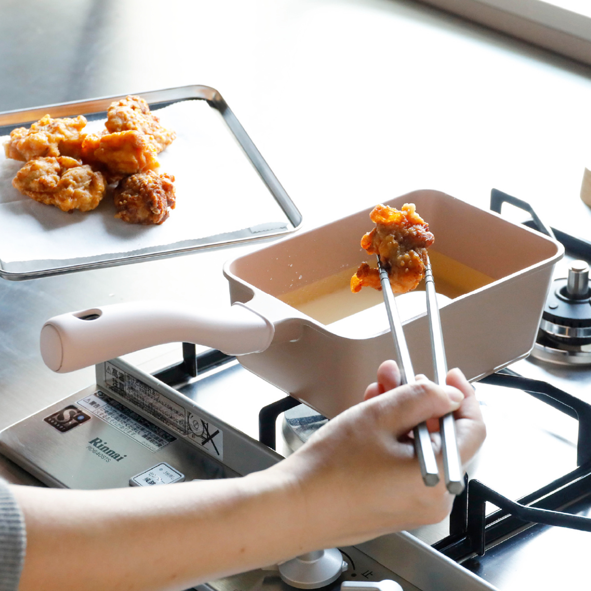 四角いフライパン 13×18cm IH対応 深型 Supot copan （ ガス火