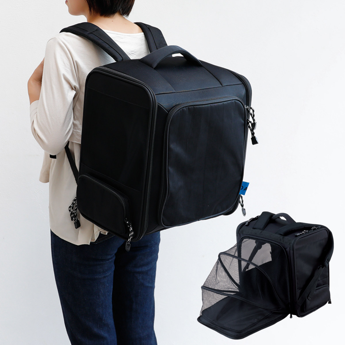 ペットキャリー 軽量 ペットリュック 犬 ( ペットキャリーリュック キャリー リュック 拡張可能 折りたたみ 省スペース ペットバッグ 旅行 通院 病院 災害 避難 移動 ケージ 犬用 ペット用 )