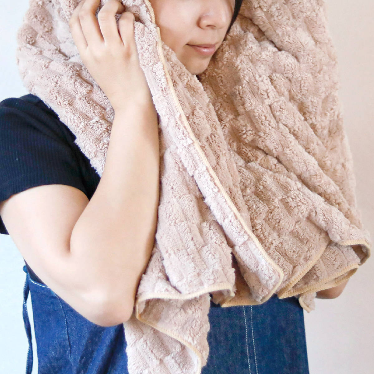 バスタオル カラリポコ ( タオル マイクロファイバー 湯上りタオル 吸水 速乾 やわらか 無地 デイリータオル 浴用タオル 60×120cm タオルケット ふんわり 日常使い 新生活 おしゃれ ギフト ) 【パープル】 パープル